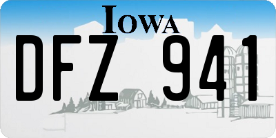 IA license plate DFZ941