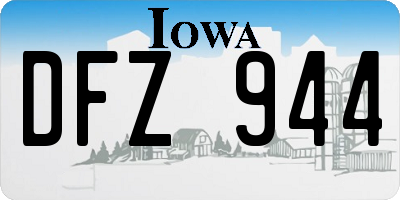 IA license plate DFZ944