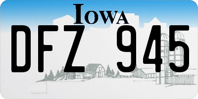 IA license plate DFZ945