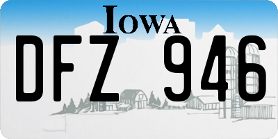 IA license plate DFZ946