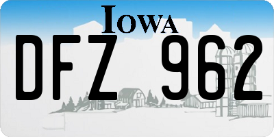 IA license plate DFZ962