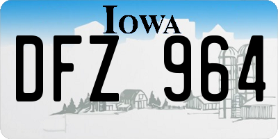 IA license plate DFZ964