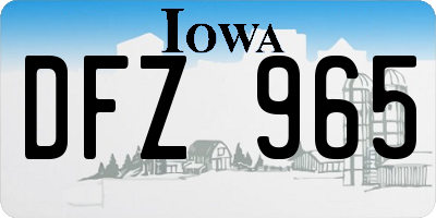 IA license plate DFZ965