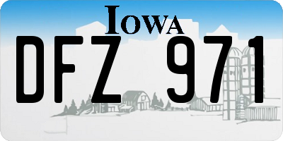 IA license plate DFZ971