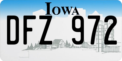 IA license plate DFZ972