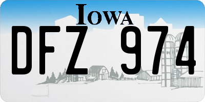 IA license plate DFZ974