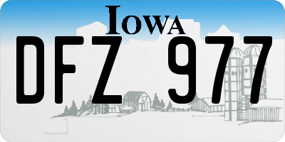 IA license plate DFZ977