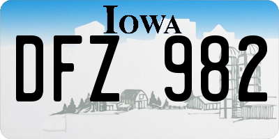 IA license plate DFZ982