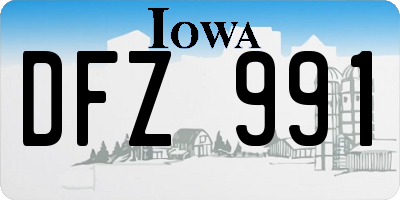 IA license plate DFZ991