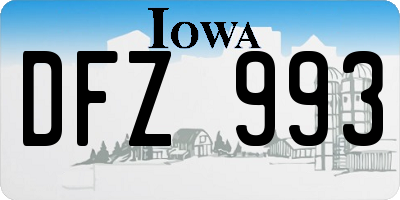 IA license plate DFZ993