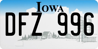 IA license plate DFZ996