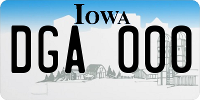 IA license plate DGA000
