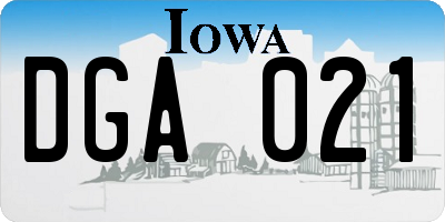 IA license plate DGA021