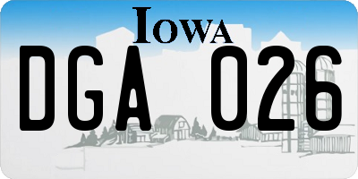 IA license plate DGA026