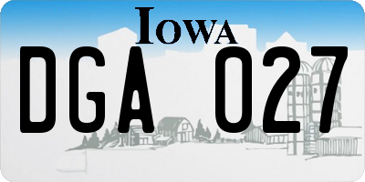 IA license plate DGA027