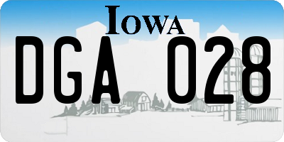 IA license plate DGA028