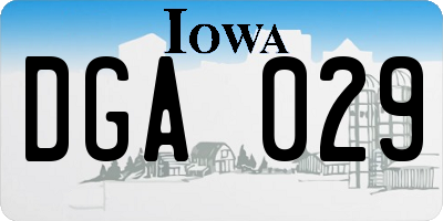 IA license plate DGA029