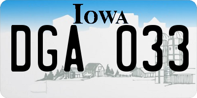 IA license plate DGA033