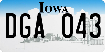 IA license plate DGA043
