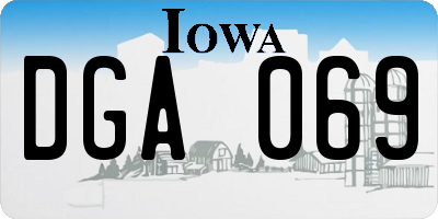 IA license plate DGA069