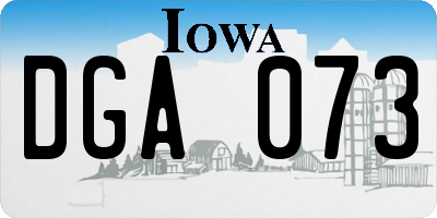 IA license plate DGA073