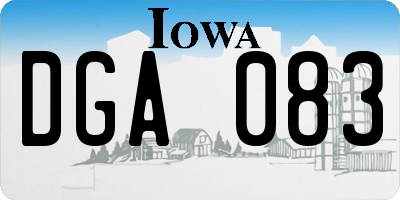 IA license plate DGA083