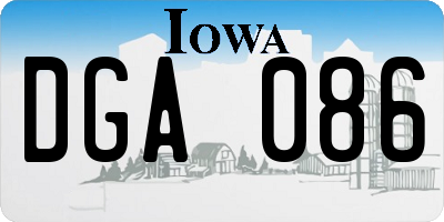 IA license plate DGA086
