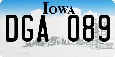 IA license plate DGA089