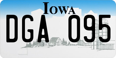 IA license plate DGA095