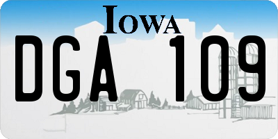 IA license plate DGA109