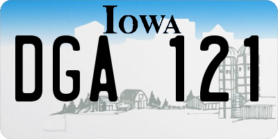 IA license plate DGA121