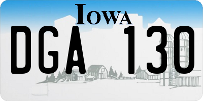 IA license plate DGA130
