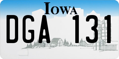 IA license plate DGA131