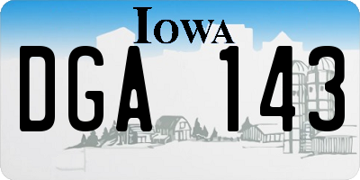 IA license plate DGA143
