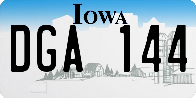 IA license plate DGA144