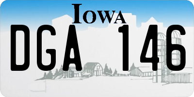 IA license plate DGA146