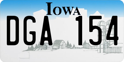 IA license plate DGA154
