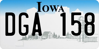 IA license plate DGA158