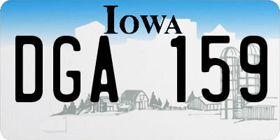 IA license plate DGA159