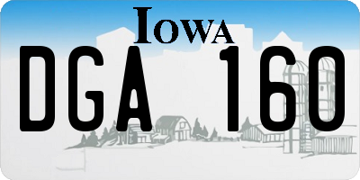 IA license plate DGA160