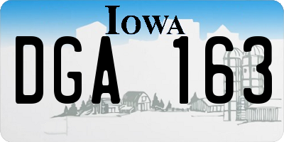 IA license plate DGA163