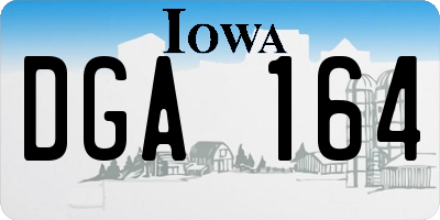 IA license plate DGA164