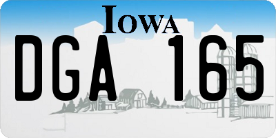 IA license plate DGA165