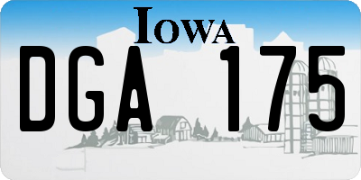 IA license plate DGA175