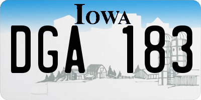 IA license plate DGA183