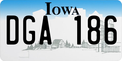 IA license plate DGA186