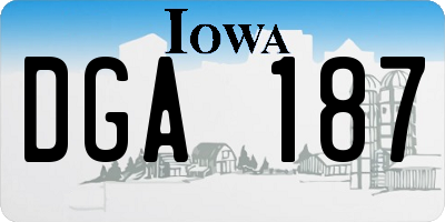 IA license plate DGA187