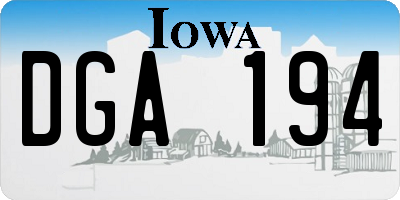 IA license plate DGA194