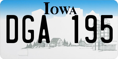IA license plate DGA195
