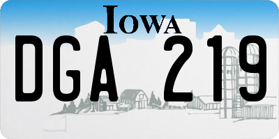 IA license plate DGA219